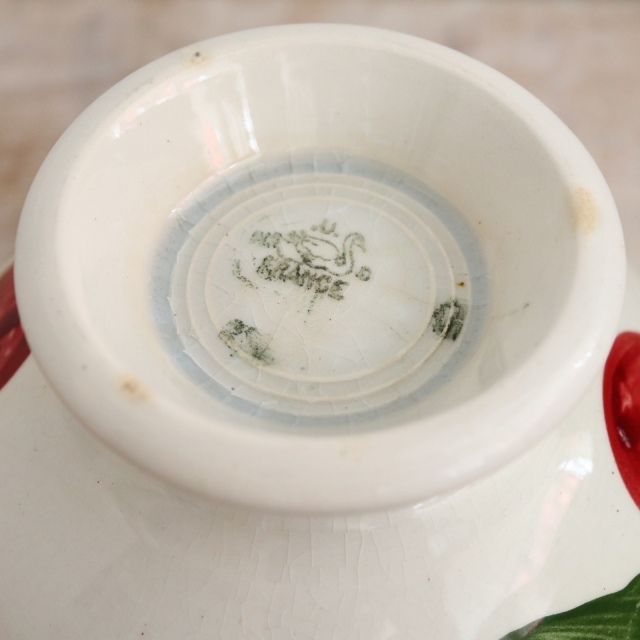 アンティーク カフェオレボウル チェリー フランス サンタマン製 SAINT AMAND