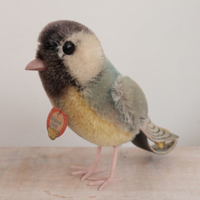 アンティーク シュタイフ シジュウカラ 小鳥 Steiff Meise 10cm