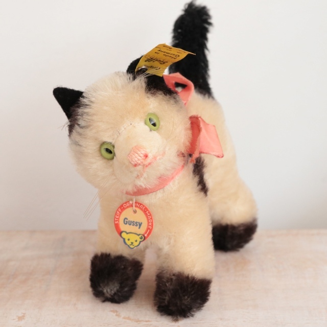アンティーク シュタイフ ネコ Steiff Gussy 12cm