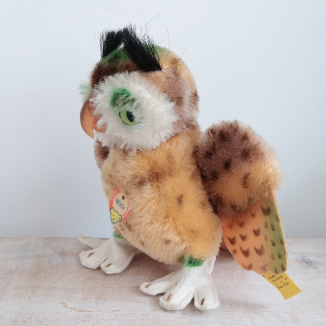 アンティーク シュタイフ フクロウ Steiff Wittie 14cm