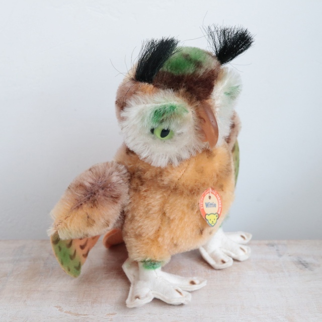 アンティーク シュタイフ フクロウ Steiff Wittie 14cm