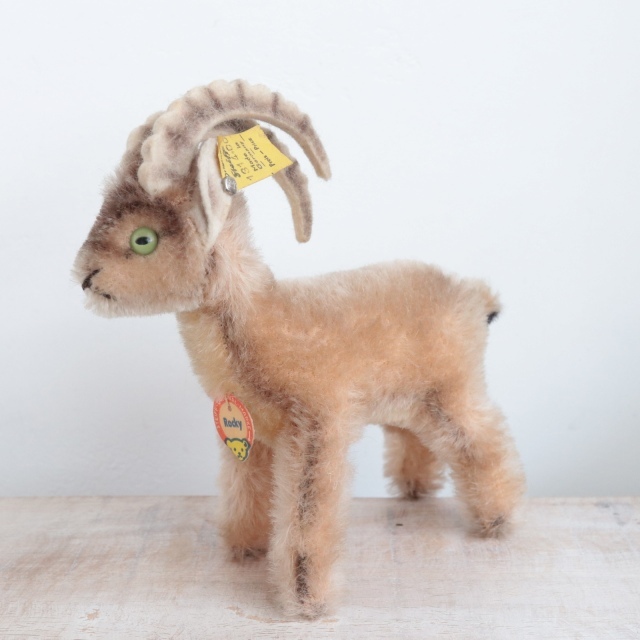 アンティーク シュタイフ 山羊 Steiff Rocky 14cm