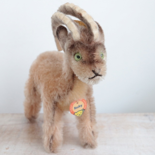 アンティーク シュタイフ 山羊 Steiff Rocky 14cm