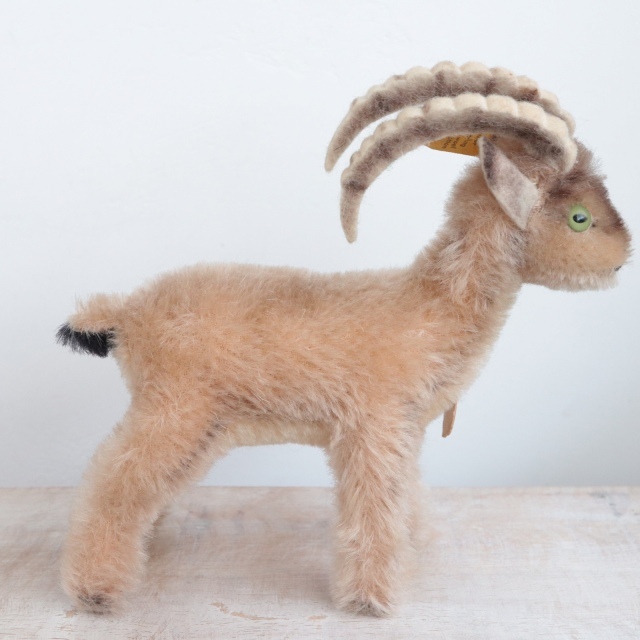アンティーク シュタイフ 山羊 Steiff Rocky 14cm
