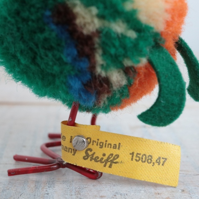 アンティーク シュタイフ ニワトリ 雄鶏 ウーレン ミニチュア Steiff Hahn