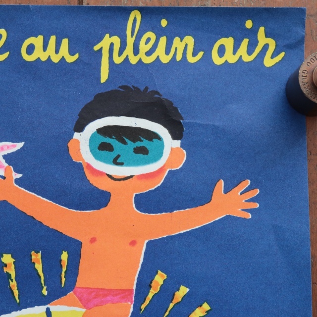 エルベ モルバン ビンテージポスター Jeunesse au plein air 1975年 Herve Morvan