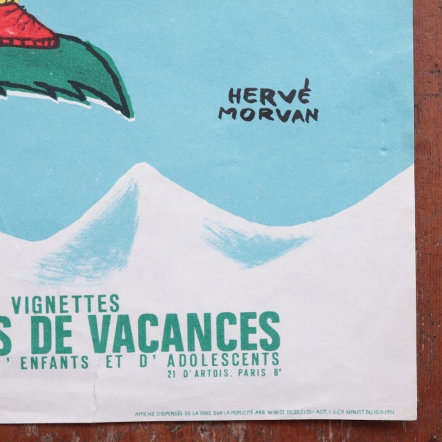 エルベ モルバン ビンテージポスター Jeunesse au plein air 1969年 Herve Morvan
