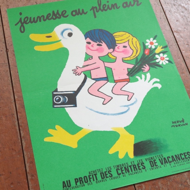 エルベ モルバン ビンテージポスター Jeunesse au plein air 1970年 Herve Morvan