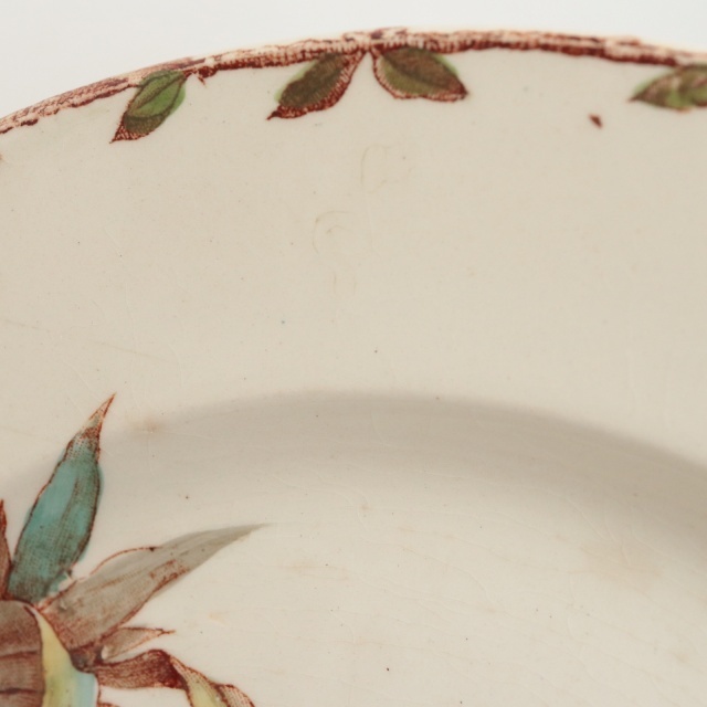 アンティーク プレート 花と小鳥 OXFORD フランス ショワジールロワ製