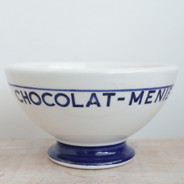 アンティーク カフェオレボウル CHOCOLAT MENIER フランス クレイユモントロー製 Creil Montereau