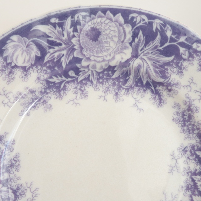 アンティークプレート デザート皿  JARDINIERE フランス サルグミンヌ製 U&C SARREGUEMINES