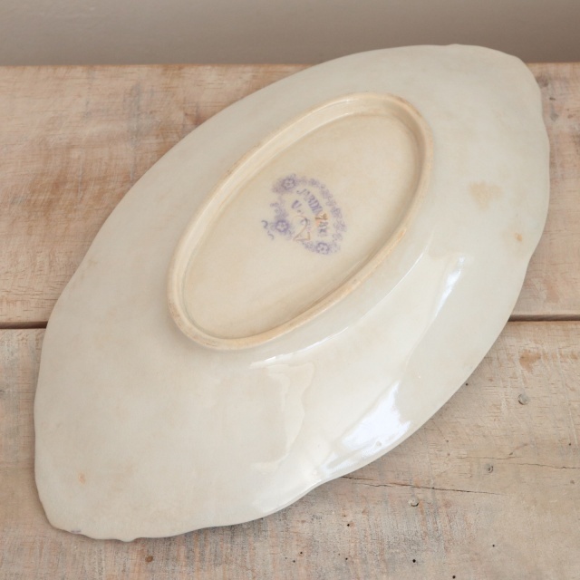 アンティーク ラヴィエ オーバル皿 JARDINIERE フランス サルグミンヌ製 U&C SARREGUEMINES