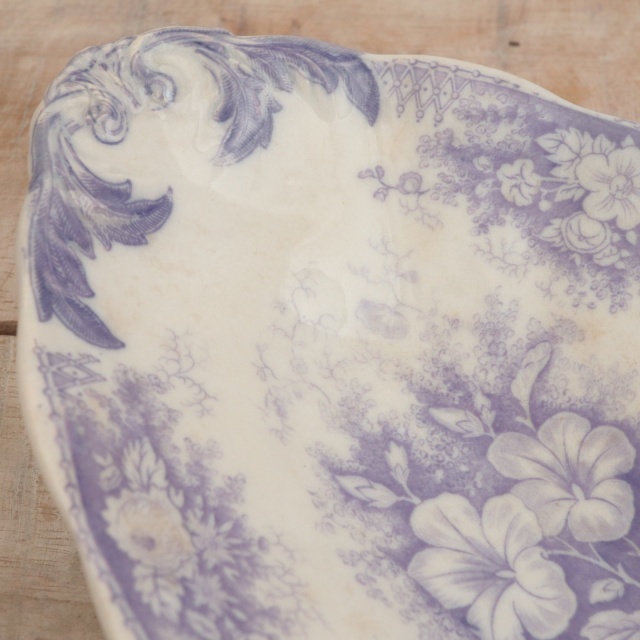 アンティーク ラヴィエ オーバル皿 JARDINIERE フランス サルグミンヌ製 U&C SARREGUEMINES