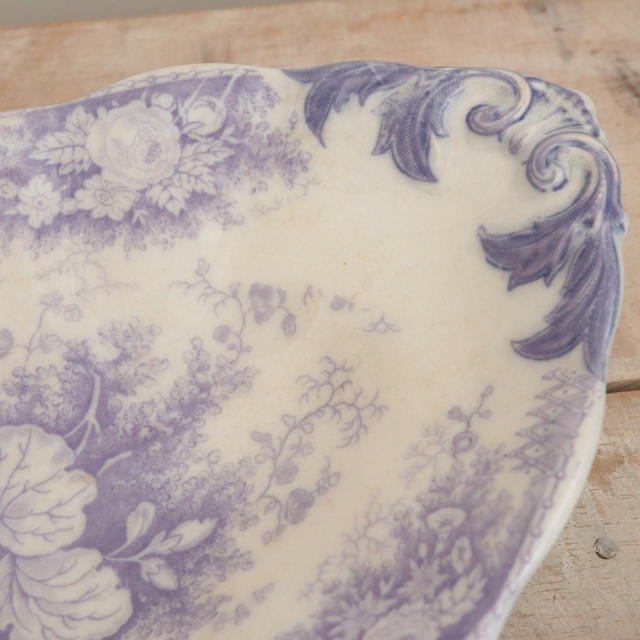 アンティーク ラヴィエ オーバル皿 JARDINIERE フランス サルグミンヌ製 U&C SARREGUEMINES