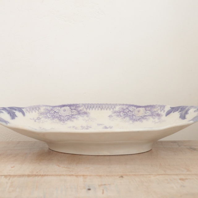 アンティーク ラヴィエ オーバル皿 JARDINIERE フランス サルグミンヌ製 U&C SARREGUEMINES