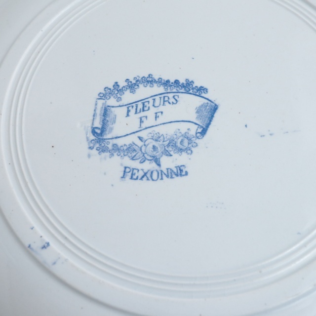 アンティーク プレート FLEURS 深皿 フランス ペクソンヌ製 PEXONNE Fenal Freres