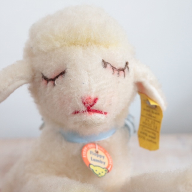 アンティーク シュタイフ お眠りヒツジ Steiff Floppy Lamby 17cm
