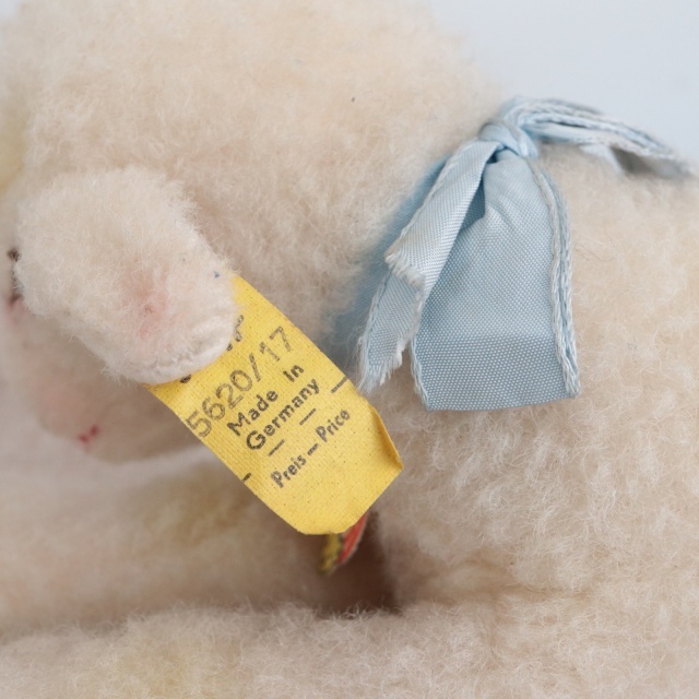 アンティーク シュタイフ お眠りヒツジ Steiff Floppy Lamby 17cm