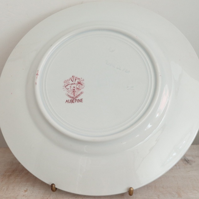 アンティーク プレート 小鳥 皿 AUBEPINE フランス サンタマン製