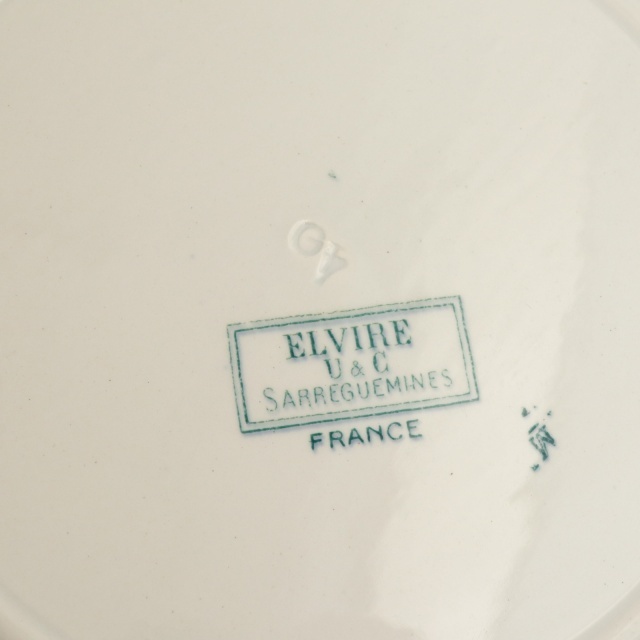 アンティークプレート 大皿  ELVIRE フランス サルグミンヌ製 U&C SARREGUEMINES
