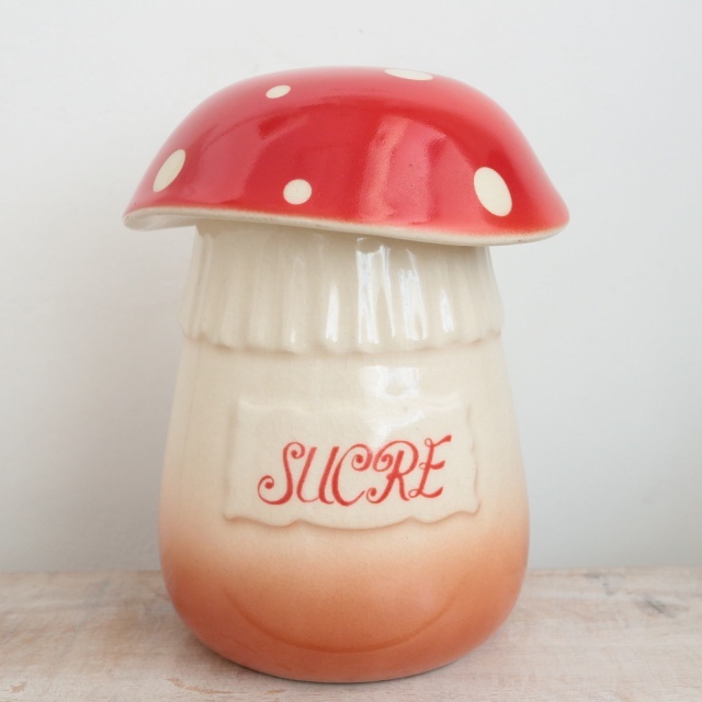 フランス ビンテージ キノコ キャニスター SUCRE 砂糖