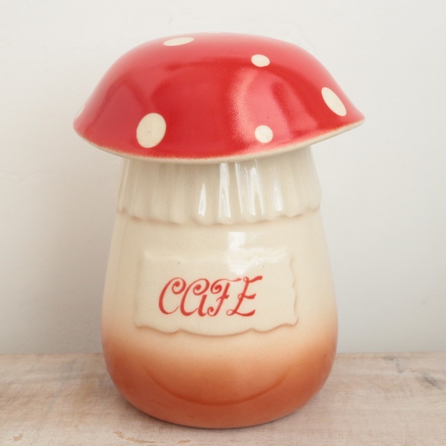 フランス ビンテージ キノコ キャニスター CAFE コーヒー