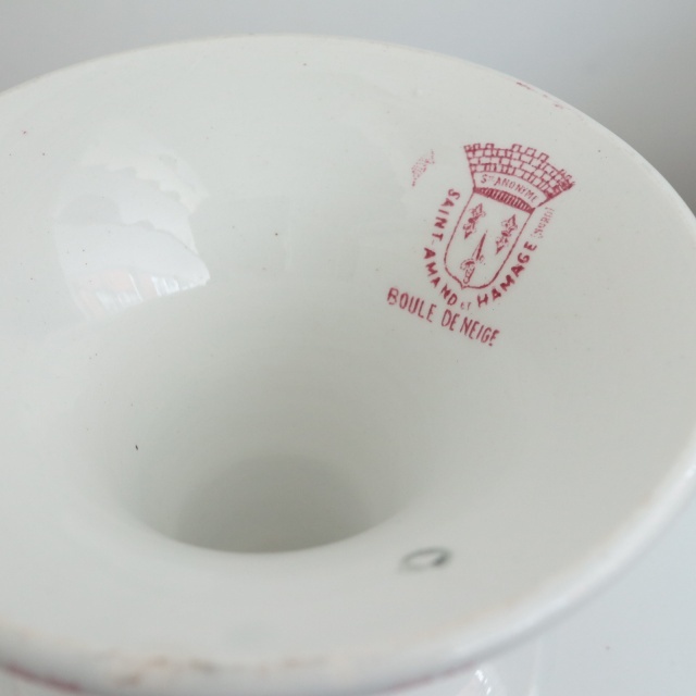 アンティーク コンポティエ BOULE DE NEIGE フランス サンタマン製 SAINT AMAND HAMAGE