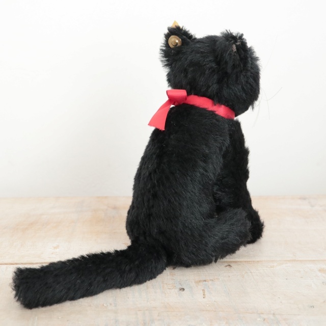 ビンテージ シュタイフ 黒ネコ Steiff Kitty Cat 12cm