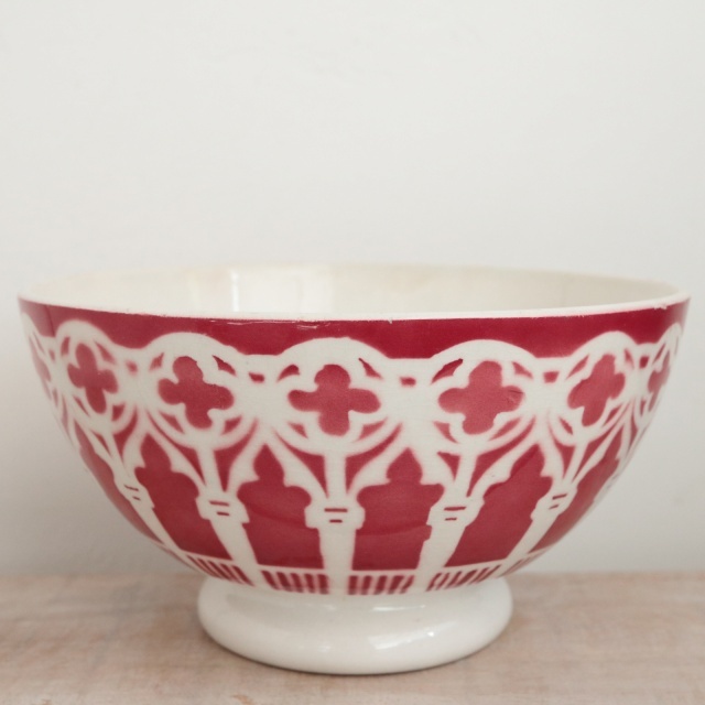 アンティーク カフェオレボウル モロッコ ワインレッド ST.AMAND