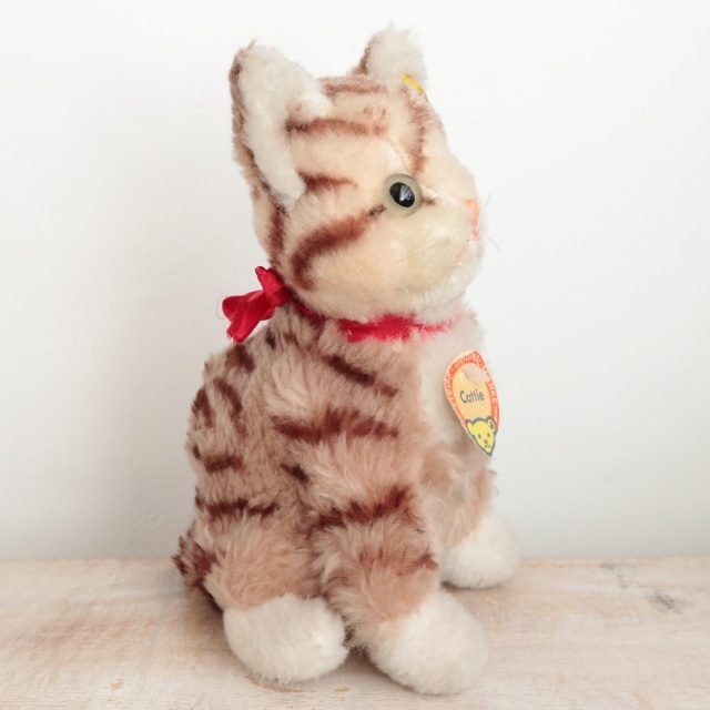 アンティーク シュタイフ ネコ Steiff Cattie 18cm
