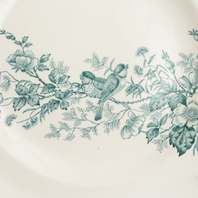 アンティーク プレート 小鳥 皿  MIGNON フランス ロンウィー製 LONGWY