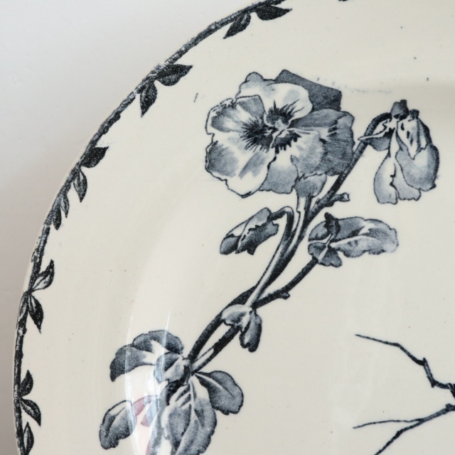アンティーク プレート PRINTEMPS 皿 Emile bourgeois フランス ショワジールロワ製 CHOISY LE ROI