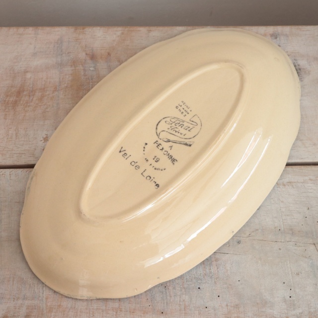 アンティーク ラヴィエ オーバル皿 Val de Loire フランス ペクソンヌ製 PEXONNE Fenal Freres