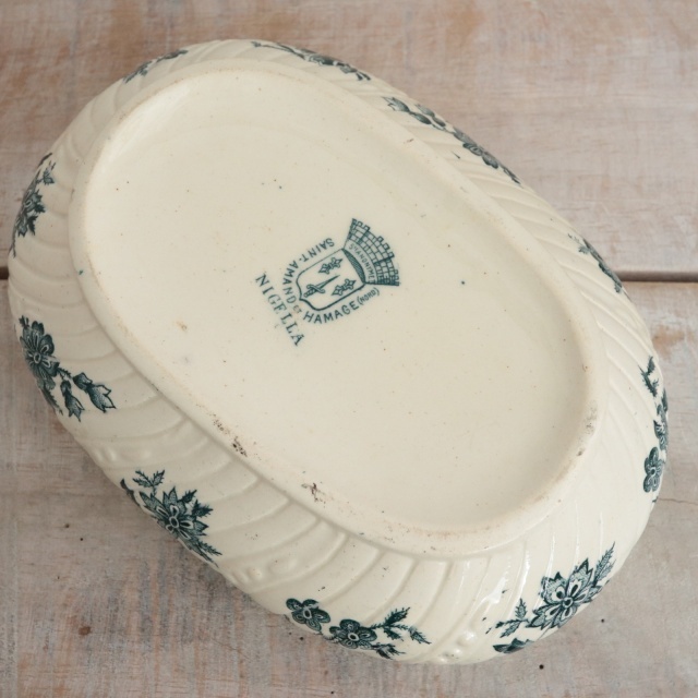 アンティーク フタ付き小物入れ NIGELLA フランス サンタマン製 SAINT AMAND HAMAGE