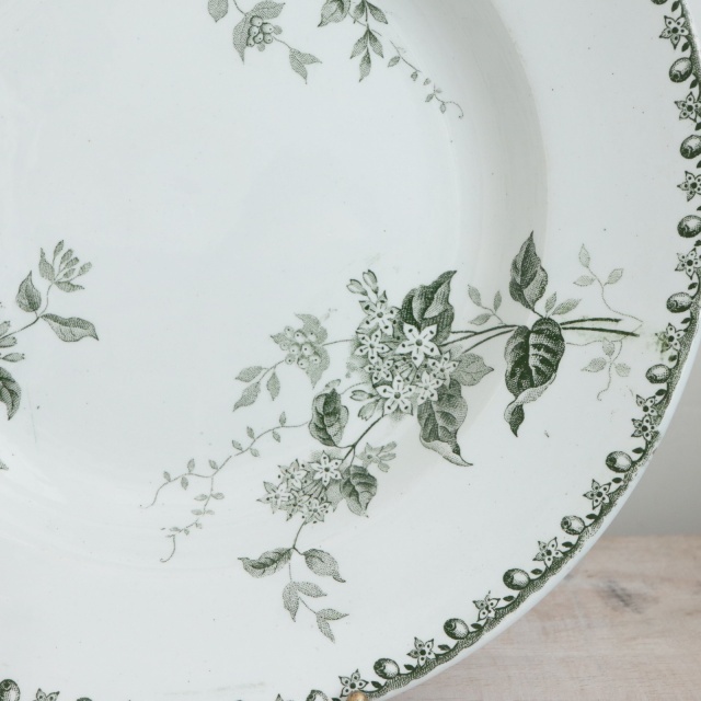 アンティーク プレート CAIFFA 深皿 フランス サンタマン製 SAINT