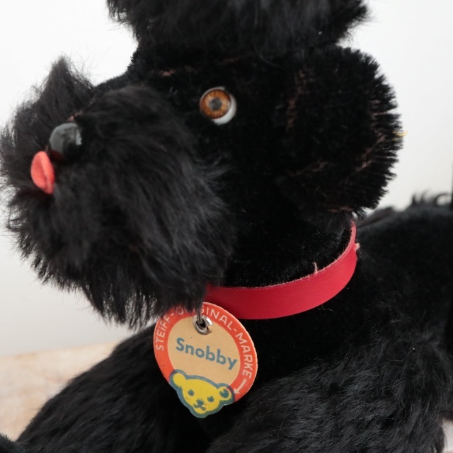 アンティーク シュタイフ プードル ブラック Steiff Snobby 22cm