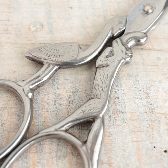 アンティーク手芸はさみ 狐とコウノトリ フランス ノジャン製 NOGENT