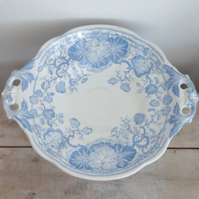 アンティーク コンポティエ ゼラニウム GERANIUM フランス サルグミンヌ製 U&C SARREGUEMINES