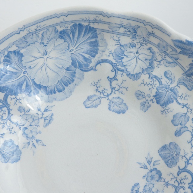 アンティーク コンポティエ ゼラニウム GERANIUM フランス サルグミンヌ製 U&C SARREGUEMINES