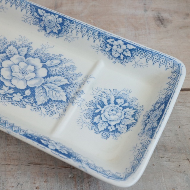 アンティーク プレート 長角皿 JARDINIERE フランス サンタマン製 SAINT AMAND HAMAGE