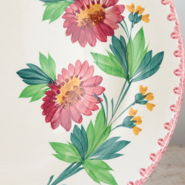 アンティーク プレート ハンドペイント 皿 フランス ロンウィー製 LONGWY