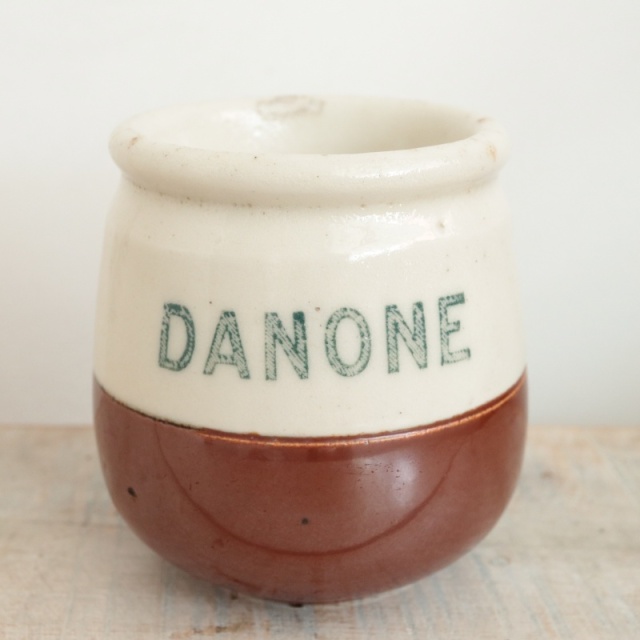 ダノン アンティーク ヨーグルトポット 陶器製 DANONE