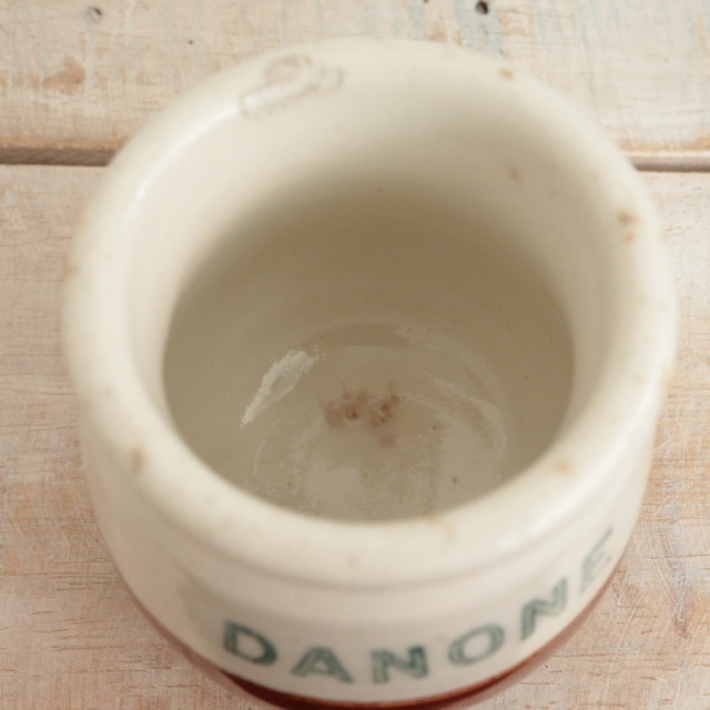 ダノン アンティーク ヨーグルトポット 陶器製 DANONE