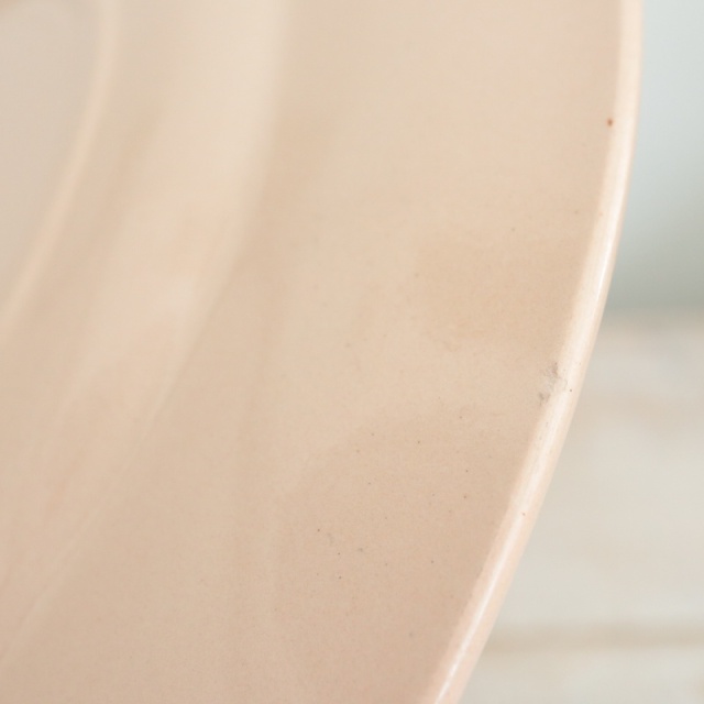 アンティークプレート サーモンピンク デザート皿 フランス