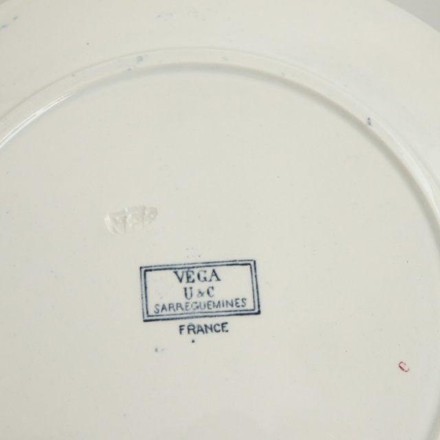 アンティーク プレート 皿  VEGA フランス サルグミンヌ製 U&C SARREGUEMINES