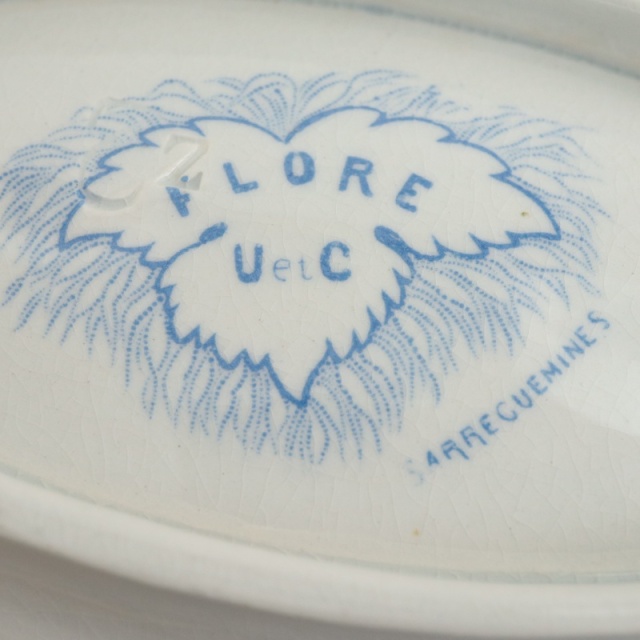 アンティーク ラヴィエ オーバル皿 FLORE フランス サルグミンヌ製 U&C SARREGUEMINES