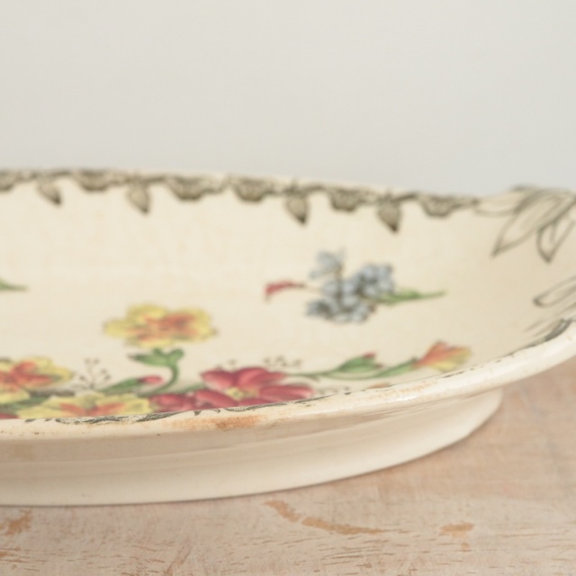 アンティーク ラヴィエ オーバル皿 MESA フランス サルグミンヌ製 U&C SARREGUEMINES