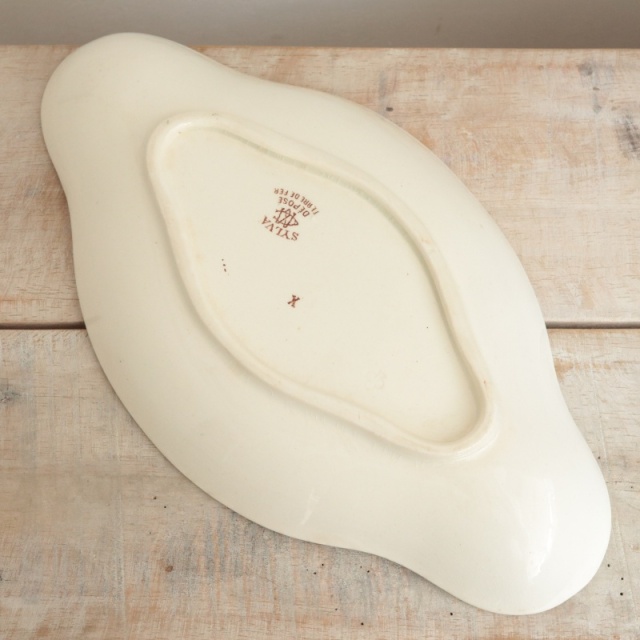 アンティーク ラヴィエ オーバル皿 フランス クレイユモントロー製