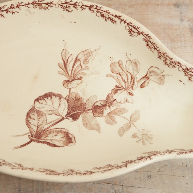 アンティーク ラヴィエ オーバル皿 フランス クレイユモントロー製