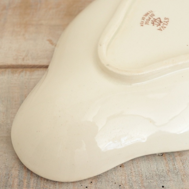 アンティーク ラヴィエ オーバル皿 フランス クレイユモントロー製